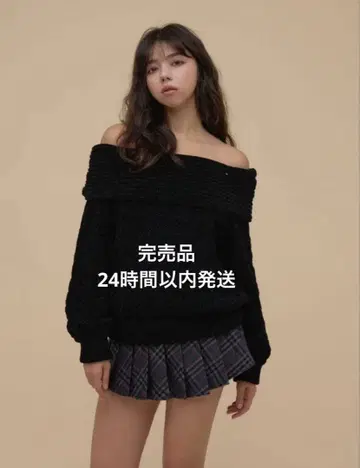 Andmary Kiki 케이블 루즈 니트 BLACK