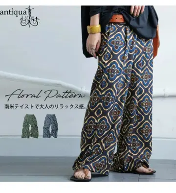 antiqua 새상품급 에스닉 패턴 팬츠