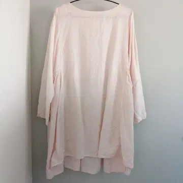 네스트로브 핑크 린넨 튜닉 블라우스