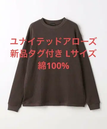 새상품 유나이티드 애로우즈 클리어코튼 하니컴 티셔츠 브라운 L 사이즈