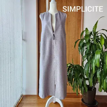 SIMPLICITE 슬리브리스 원피스 오버롤 스커트 약 108cm