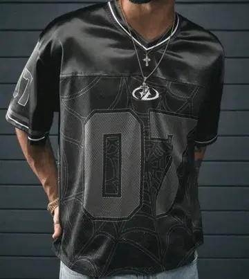 풋볼 셔츠 스파이더 웹 패턴 반팔 셔츠 07