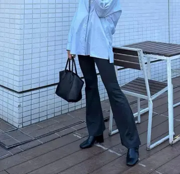 etretokyo 컷 플레어 팬츠 그레이 M