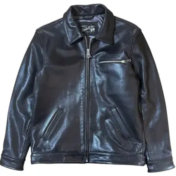 RADIALL 카라 부착 카우하이드 가죽 자켓 블랙 천연 가죽 L 사이즈