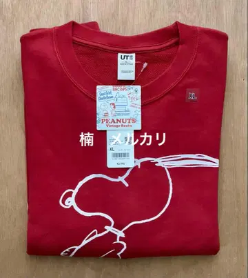 유니클로 피넛 빈티지 북스 스웨트 셔츠 레드 XL