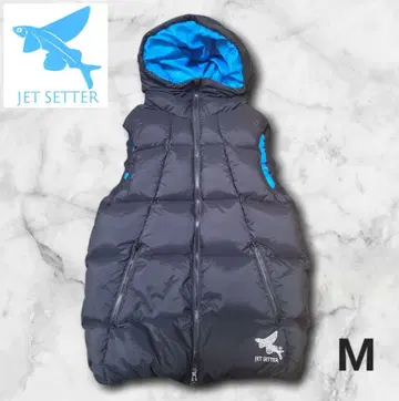 [ 새상품급!! ] JET SETTER 다운 베스트 M 블랙/파랑