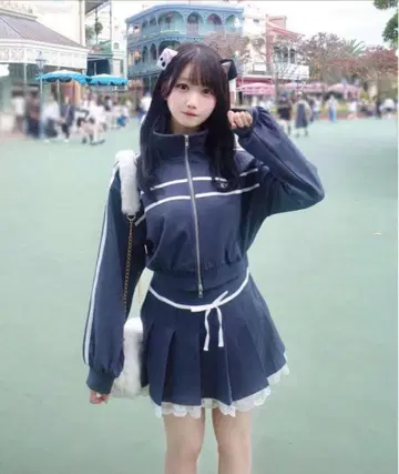 rosemuse 로제뮤즈 라인 저리 셋업 네이비