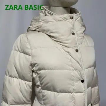 자라/아이보리 후드 부착 다운 자켓