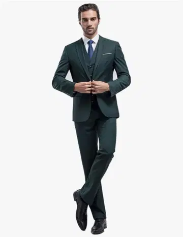 다크 그린 쓰리피스 수트 남성용 2XL 슬림 코스프레 등에도