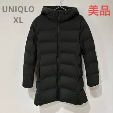 유니클로 스트레치 심리스 다운 숏코트 빅 사이즈 XL 짙은 녹색