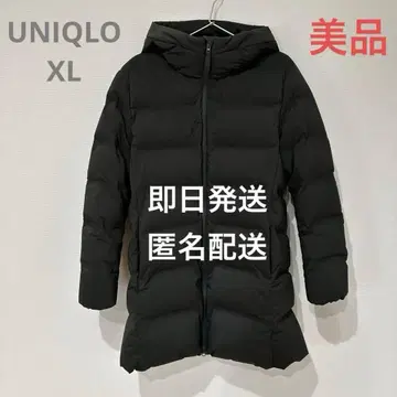 유니클로 스트레치 심리스 다운 숏코트 빅 사이즈 XL 짙은 녹색