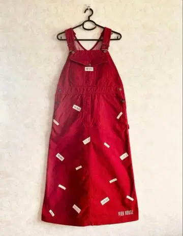 핑크하우스 오버롤 스커트 PINK HOUSE 귀여운 빨간색 점프 스커트