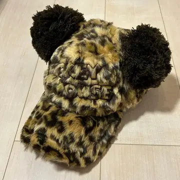 디즈니 레오파드 무늬 퍼 캡