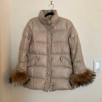 Adam et Rope' 퍼 후드 다운 자켓 베이지 M 사이즈