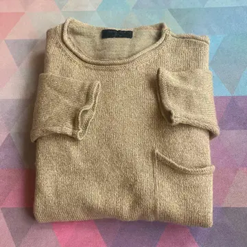 COMME CA DU MODE 모헤어 베이지 긴팔 니트 스웨터 실크 울