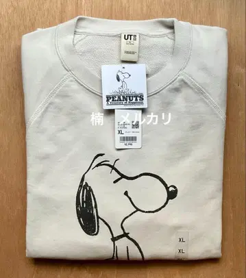 유니클로 피넛 해피니스 스웨트 셔츠 라이트 그레이 XL