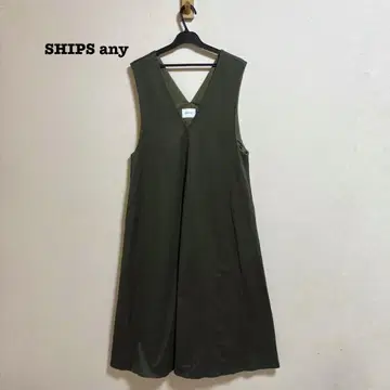 새상품급 SHIPS any 치노 V넥 테토 원피스 올리브