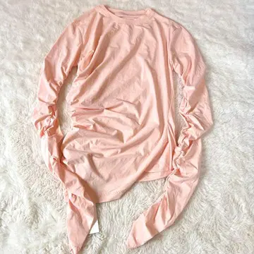 IRENE 셔링 롱 티 핑크