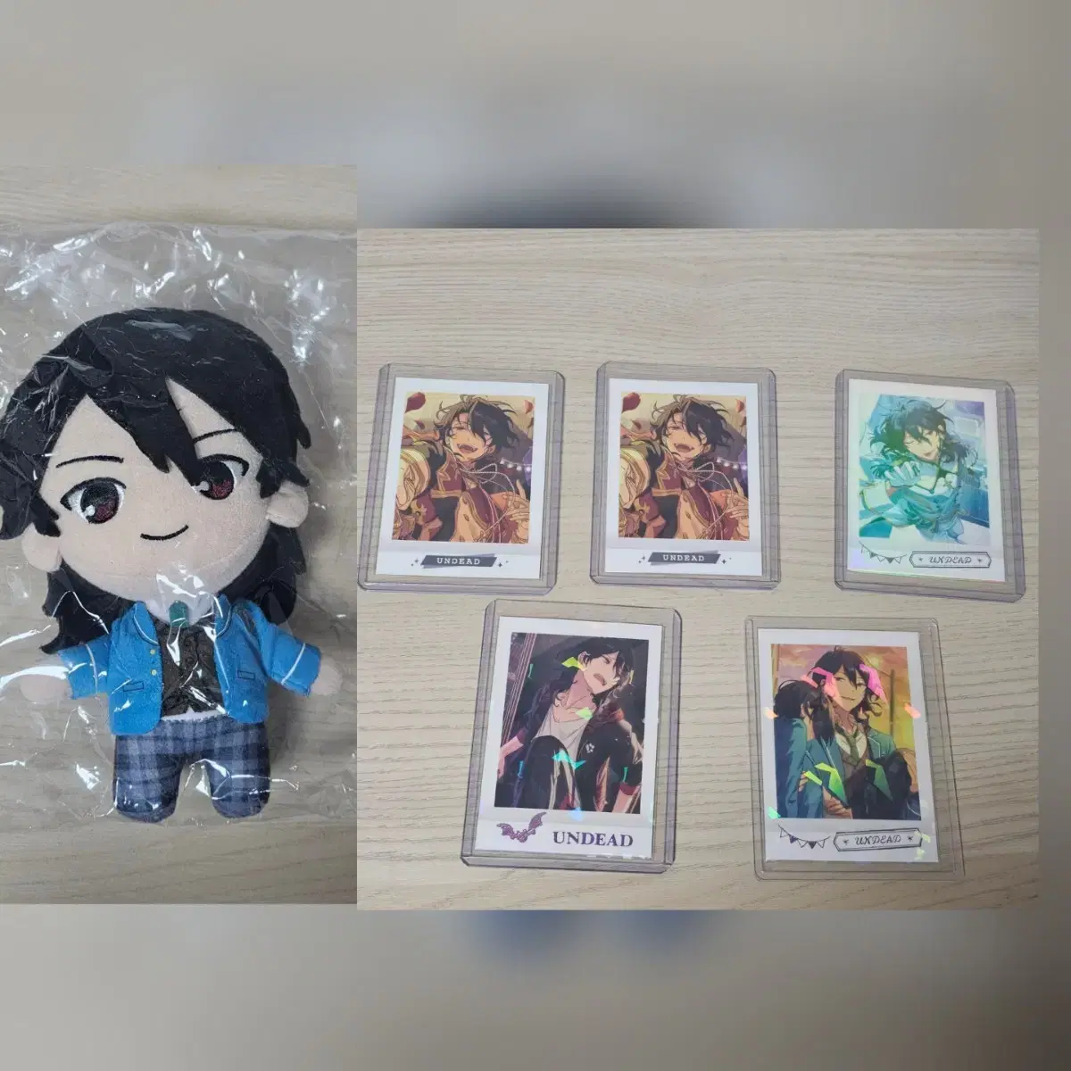 [Bulk] Ensemble Stars! Sakuma Rei school uniform plush + 5 Pashacolle cards