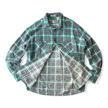 80s~ ozark trail 프린트 플란넬 셔츠 프리넬