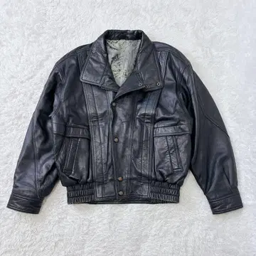 새상품급 y2k 빈티지 더블 라이더 자켓 램 가죽 M 블랙