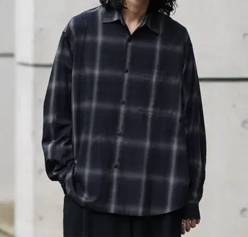 VINTAGE CHECK DRAPE FLANNEL SHIRT