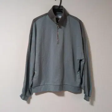 루즈 하프 지퍼 사이드 라인 맨투맨