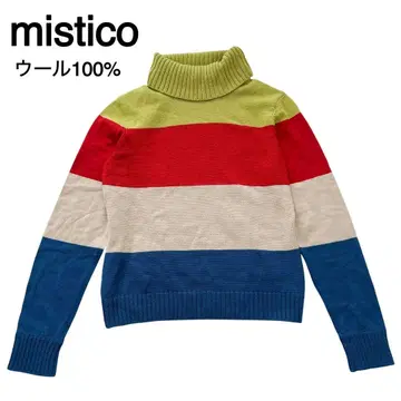 mistico 미스티코 울 100% 멀티 보더 니트 긴팔