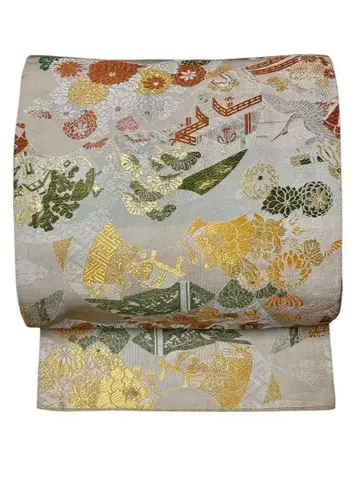 S126 앤티크 마루 오비 [국화 소나무 꽃] 일품 410cm