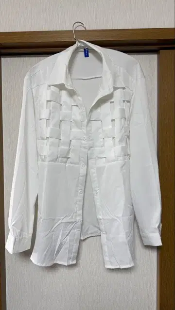 SIKP 화이트 뜨개질 긴팔 셔츠