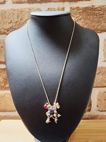 디즈니 공식 실버 925 미키마우스 & 칩과 데일 목걸이