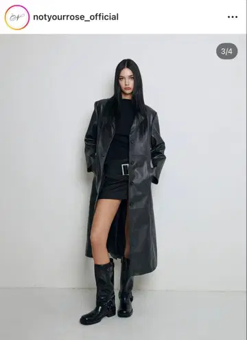 notyourrose Jade long leather coat 코트