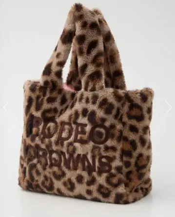 로데오 크라운 인조 모피 패치 로고 토트백 복슬복슬