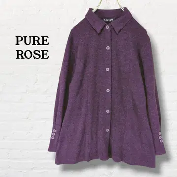 PURE ROSE 카라 부착 니트 가디건 [ M 상당 ] 퍼플