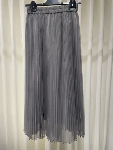 PLST 튤 플리츠 롱 스커트 그레이 S