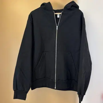 USA LOS ANGELES APPAREL 지퍼 후드티 BLACK