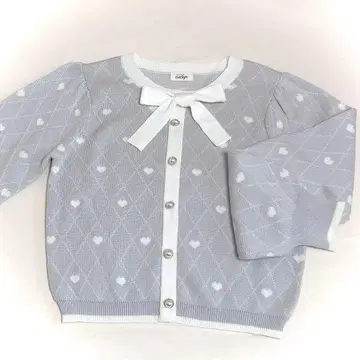 에블린 evelyn 하트 무늬 리본 포함 긴팔 니트 IGY