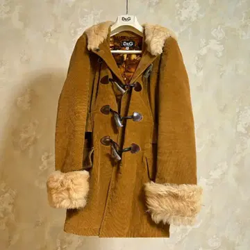 D&G 브라운 퍼 더플 코트 26/40