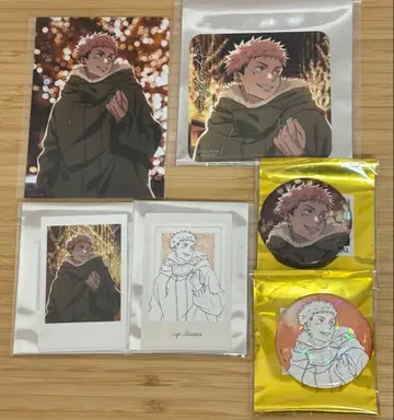 주술회전 x 말큐브 이타도리 유지 브로마이드 폴라로이드 캔뱃지 특전