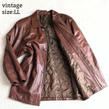 레어 스페인 라무 자켓 안감 퀼팅 코트 vintage LL 브라운