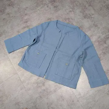 [ 미사용 ] JURIAE 봄/여름용 노카라 자켓 L 사이즈 블루
