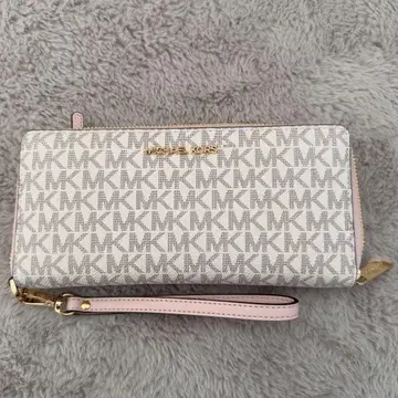 MICHAEL KORS 합성 피혁 장지갑 화이트 핑크