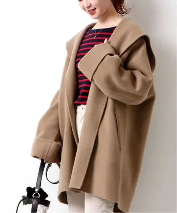 Spick&span 더블 모사 리버 후디 가운 코트 38