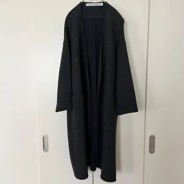 코그자 빅 스모크 롱 코트 울 차콜 그레이 프리 사이즈