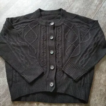 블랙 케이블 니트 가디건 긴팔