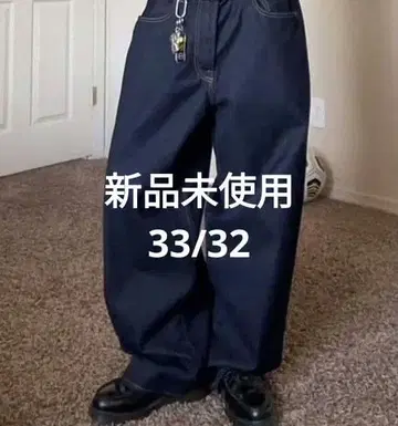 [ 미사용 새상품 ] GAP 슈퍼 배기 데님 33W 32L 다크린스