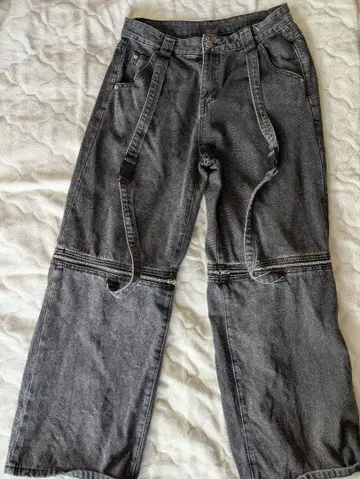 지뢰계 빅 VOLCAN & APHRODITE 스트랩 와이드 팬츠