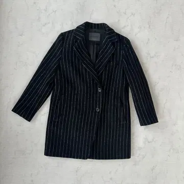 네이비 스트라이프 테일러드 코트