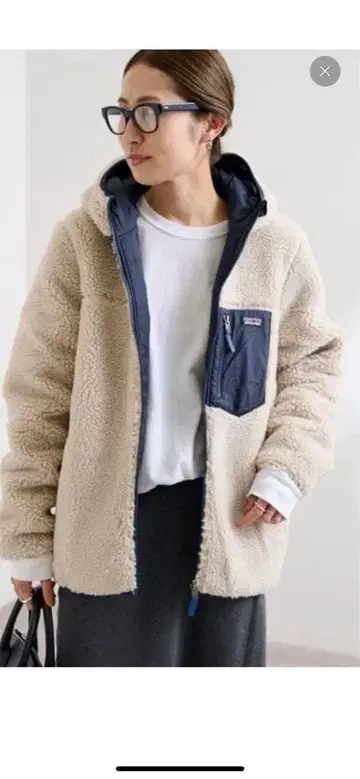 파타고니아 리버서블 후디 네이비