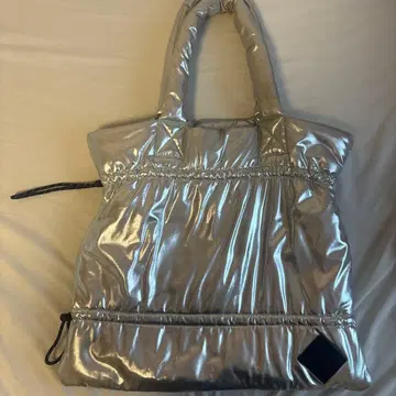 실버 토트백 오렌지 안쪽